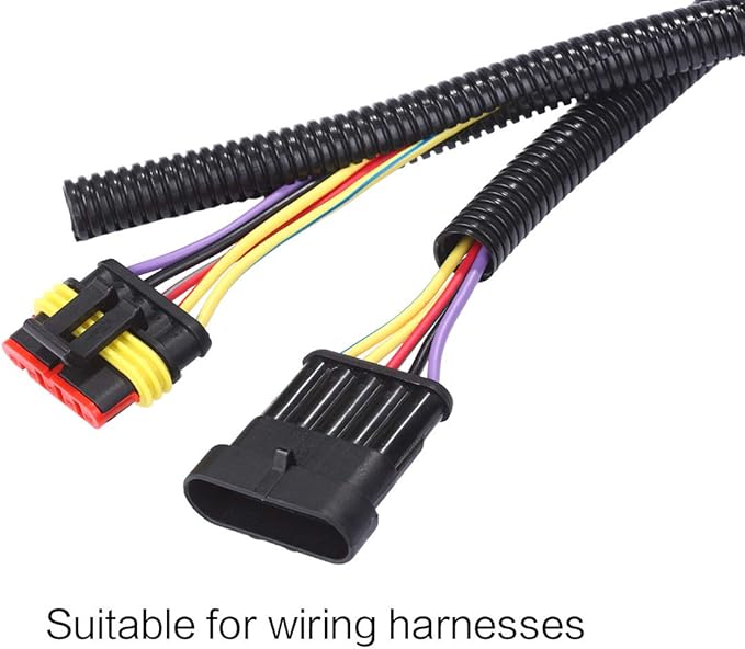 Alex Tech 10ft - 1 inch Split Wire Loom Tubing - Black