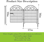 Tall Garden Fence Animal Barrier with Gate, 36 in(H) 8 Panels Garden Fences and Borders for Dogs, Dog Fence Outdoor for Yard, Total Length 17.5 Ft Metal Temporary Fencing│Patented