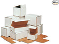 Secure Seal Shipping Boxes - 3x2x2" Mailers - White Foldable Corrugated Cardboard Packaging for Mailing, Moving, Storage, and Organizing - Strong Lightweight Foldable (Bulk 100 Pack)