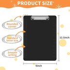 Black Clipboards, PANDRI 12 Pack Plastic Black Clipboards with Low Profile Clip 12.5 x 9 Standard Letter Size Clipboard for classrooms Office