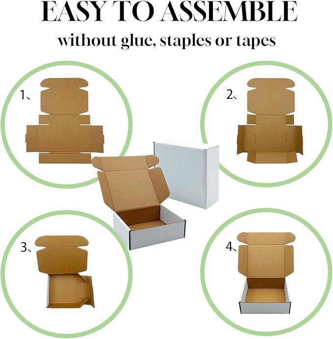 White Shipping Boxes 9x5x2 inch 50 Pack,Corrugated Boxes Mailer Packaging for Mailing Small Business，E-Commerce Gift Boxes for Wrapping Present Moving Storage Heavy Duty Recycled Cardboard Boxes