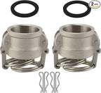 2PCS Cam and Groove Fitting, Aluminum, Type DC, 4" Dust Cap, with 2PCS Camlock Gasket Fitting (4“)