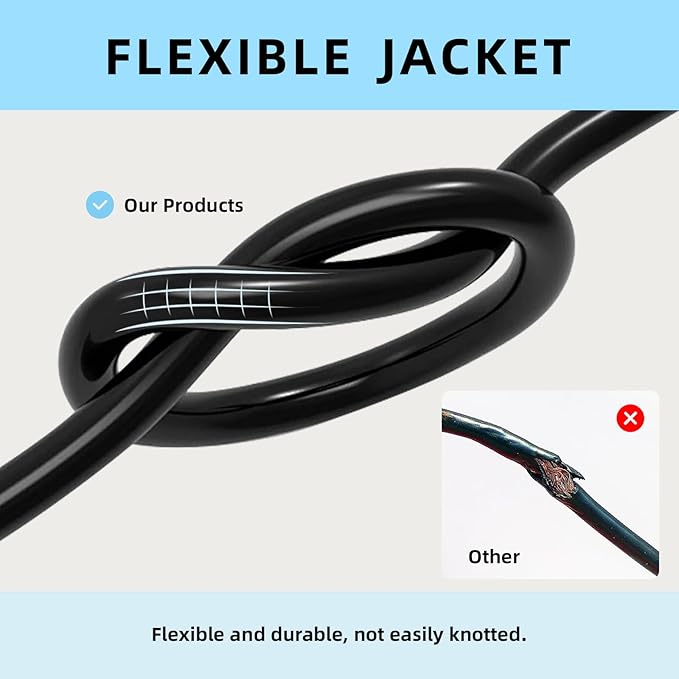EP 100 Ft Outdoor Extension Cord - 12/3 SJTW Heavy Duty Black Extension Cable with 3 Prong Grounded Plug - Power Cord for Lawn, Garden, Appliances
