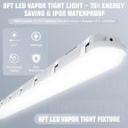 JTT 8FT LED Vapor Tight Light 120/100/80W Tunable, 18000lm LED Vapor Proof Lighting Fixture IP66, 5000K/4000K/3000K Outdoor Shop Light Waterproof for Parking Garage Car Wash Warehouse ETL Listed