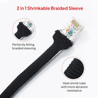 2 in 1 Heat Shrink Braided Sleeving Fabric Tubing-Ideal fit Irregular Shape Hose/Cable/Wire (1-1/8"(29mm), 14FT)