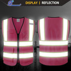 Safety Vest for Men Women,Mesh High Visibility Construction Work Vest with Reflective Strips,Meets ANSI/ISEA Standards(EK175-Mesh-Hot Pink-2XL)
