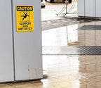 Slippery When Wet Or ICY Sign, Caution Sign, 2 Pack, 10" x 7" Rust Free .040 Aluminum, UV Protected, Waterproof, Weatherproof and Fade Resistant, 4 Pre-drilled Holes