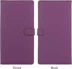 Car Registration and Insurance Holder, Leather Magnetic Shut Vehicle Glove Box Organizer for Document, Card, Driver License, Purple