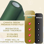 PerkHomy 48" x 2,400" (200') Dark Green Kraft Paper Roll for Craft Bulletin Board Paper Art Table Covering Crafting Gift Wrapping Bouquet Packing Parcel 80GSM 55LB (Dark Green, 48" x 200')