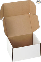 10 Pack 7"x5"x4" inch Small Shipping Boxes White Corrugated Cardboard Box for Small Business, Mailer, Shipping, and Packing