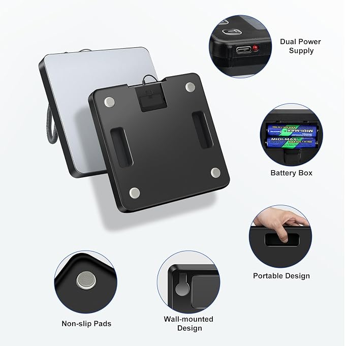 Shipping Scale, 440lb/0.5oz High Accuracy Digital Scale for Packages with Hold, Tare Function, Postal Scale for Small Business, Luggage, Home Use (Battery & Charging Cable Include)