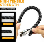 Spiral Wire Wrap, 9.84ft, 16.4ft, 33ft Spiral Cable Wrap Sleeve Hose for Computer, Power, Audio & Video Cords Stop Cord Tangle and Detangler (Black, 10mm (3/8")-33ft)
