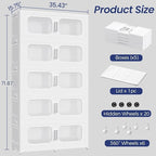 250Gal Exra Large Stackable Storage Bins with Lid, 1000QT Collapsible Storage Box with 6x Wheels, Folding Plastic Cabinet Container with Door Drawer for Home Kitchen Office Dorm, 5Pack White