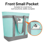 2Pk Insulated Reusable Tote Bag for Grocery Shopping for Women/Men, Pizza/Food Delivery Bag to Keep Food Cold/Hot for Professional Catering, Cooler bags for Travel/Beach/Picnic, Green