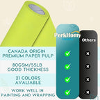 PerkHomy 48" x 2,400" (200') Neon Green Kraft Paper Roll for Craft Bulletin Board Paper Art Table Covering Crafting Gift Wrapping Bouquet Packing Parcel 80GSM 55LB (Neon Green, 48" x 200')