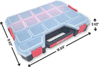 Taytools 17 Compartment Large Parts Organizer Box - Dual Latch Portable Tool Box with Removeable Dividers for Storing Hardware, Screws, Bolts, Nails, Beads or Jewely