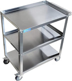 15 in. Wide X 24 in. Long X 33 in High | 3 Shelf Metal Utility Cart on Wheels with Handle