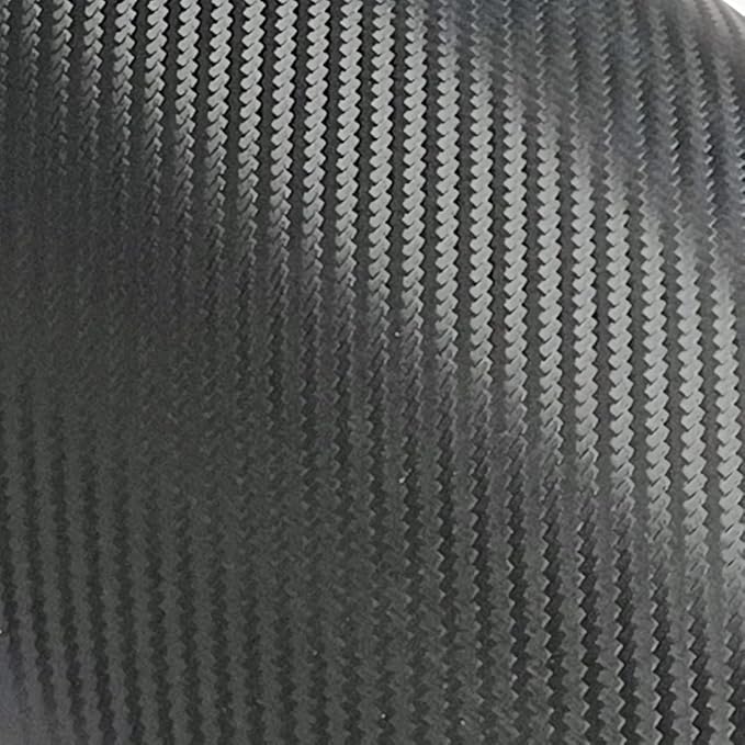 3D Black Carbon Fiber Vinyl Bubble Car Wrap Film Automotive DIY Decals (120" x 48" / 10 FT x 4 FT)
