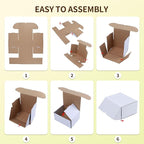 WIFTREY 8x6x6 inches Shipping Boxes set of 20 White Corrugated Cardboard Box for Packaging Small Business, Moving, Mailing