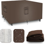 Heavy Duty Patio Furniture Covers Waterproof, 600D Outdoor Furniture Cover Waterproof for Sectional Sofa Couch, Outdoor Dining Table and Chair Set Covers 106''L x 106''W x 32''H, Brown