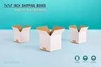 7x7x7 inch Small Shipping Boxes, White Corrugated Cardboard Boxes for E-Commerce, Mailing, Storage, Gifts Wrapping, 15 Pack