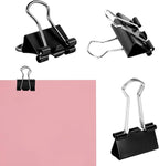 SANNIX 75 PCS Mini Binder Clips, 3/4 inch 19mm Binder Clips Black Paper Clamps Small Size for Office Home School