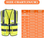 A-SAFETY High Visibility Mesh Safety Reflective Vest with Pockets and Zipper,Hi Vis Viz Reflective Safety Vest(Yellow Mesh 4XL-5XL)