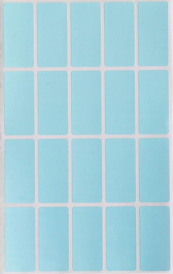 Royal Green Light Blue Colored File Stickers 1.57 inch x 0.75 inch - Color Code Labels Rectangular (40mm x 19mm) - 300 Pack