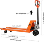Tory Carrier Manual Pallet Truck - 5500LBS High - Capacity, 21" x 48" Extended Forks, Industrial - Grade Heavy - Duty Solution for Efficient Warehouse & Factory Material Handling