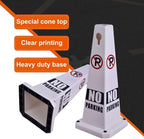 No Parking Sign, 26.4-Inch Traffic Safety Cone, White Plastic, High-Visibility, Weatherproof, Slip-Resistant Base, Stackable, Indoor Outdoor Use-8Pack