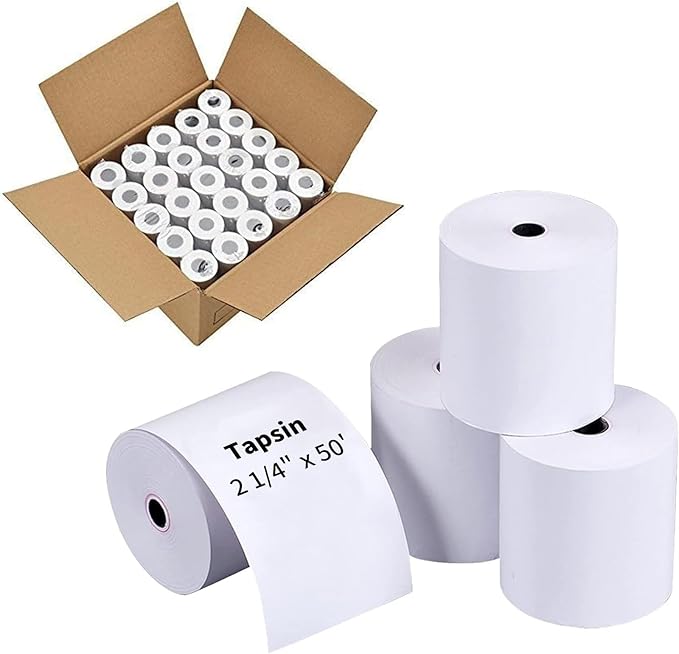 2-1/4'' X 50' Thermal Receipt Paper - Credit Card Paper Rolls - Cash Register Roll - Premium Thermal Printer Paper - 1000 Rolls