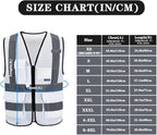 A-SAFETY 6XL-8XL,Hi Reflective Safety Vest,Hi Vis Bright Neon Colors Safety Vest with 4 Reflective Strips 7 Pockets(White)