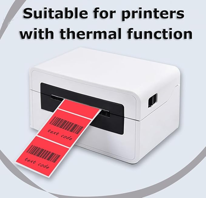 3" x 2" Thermal Labels Stickers Red, Thermal Printer Shipping Stickers, Multipurpose Inventory Self-Adhesive Direct Thermal Label for Small Business (500 Labels/Roll)