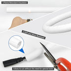 Split Braided Cable Sleeve，Flexible Wire Loom Tubing, Automotive Cord Protector Pet Proof, Cable Management for Computer TV Electric Wires Harness 16ft (White, 10mm（3/8")