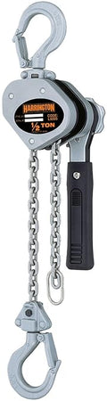Harrington LX Lever Hoist, Hook Mount, 1/2 Ton Capacity, 10' Lift, 9.7" Headroom, 7.1" Lever Length, 0.9" Hook Opening