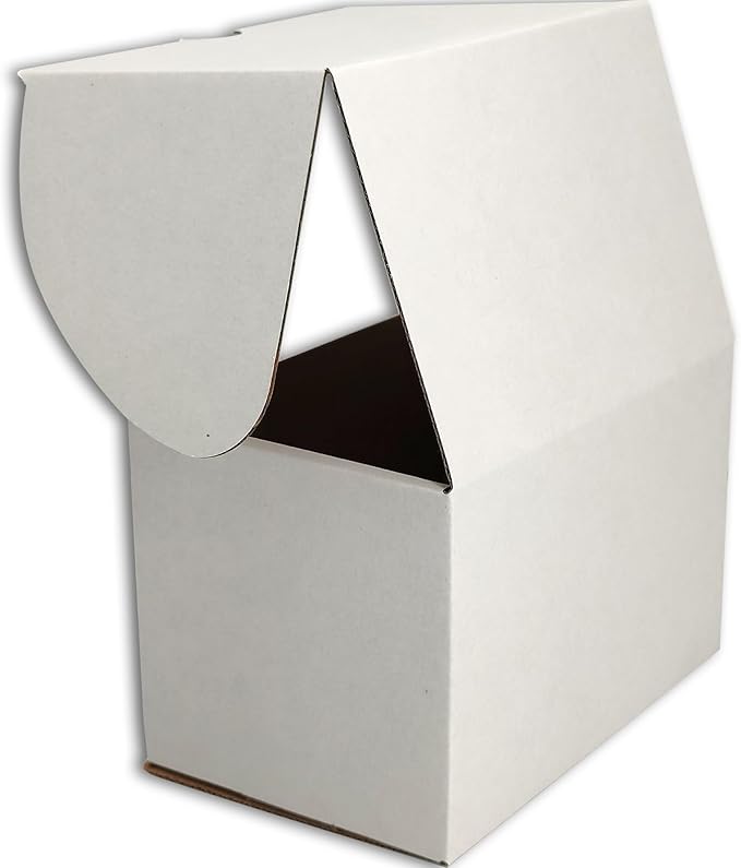 6x4x4 inches Small Shipping Boxes Set of 25 - White Mailer Corrugated Cardboard Boxes for Shipping Packaging Mailing Products
