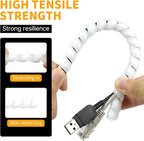 Spiral Wire Wrap, 9.84ft, 16.4ft, 33ft Spiral Cable Wrap Sleeve Hose for Computer, Power, Audio & Video Cords Stop Cord Tangle and Detangler (White, 12mm (15/32")-16.4ft)