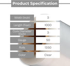 PSBM 1350 Rolls 3 Inch x 1000 Feet Mini Stretch Film/Wrap with Plastic Handle, Industrial Strength Clear Shrink Plastic Wrap for Moving, Packing, Shipping, Bundling & Storage