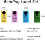 Generic Bedding Label Set, Color-Coded Snap Organization Tags, Washable Reusable Labels for Linen Closet Management, 8 Pieces (Queen)