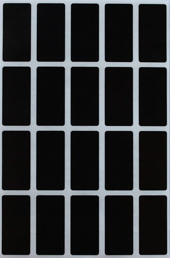Royal Green Rectangle Sticker Black Colored File Stickers 1.57 inch x 0.75 inch (40mm x 19mm) - 1000 Pack