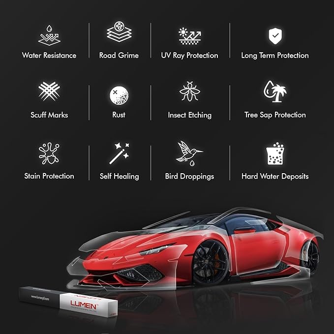 Lumen Standard PPF Film for Car - 60" x 50' Durable TPU, Self-Healing, UV Resistant, Clear Paint Protection Film for Cars, Universal Fit, Cost-Effective Solution