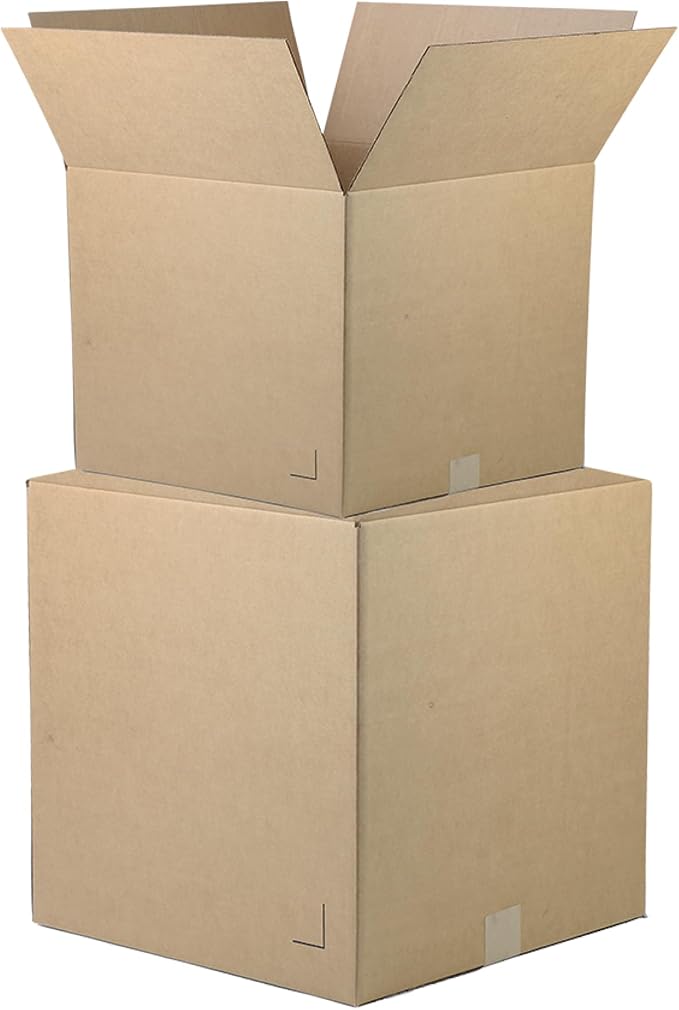 The Boxery 26"x20"x4" Brown/Kraft Corrugated Cardboard Shipping Boxes 25-Pack | Mailing, Packing, Moving & Storage for Business/Home – Durable - Eco-Friendly, Recyclable - Made in the USA
