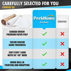PerkHomy 48" x 2,400" (200') Brown Kraft Paper Roll for Craft Bulletin Board Paper Art Table Covering Crafting Gift Wrapping Bouquet Packing Parcel 70GSM 50LB (Brown, 48" x 200')