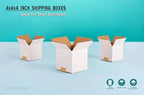 4x4x4 inch Small Shipping Boxes, White Corrugated Cardboard Boxes for E-Commerce, Mailing, Storage, Gifts Wrapping, 25 Pack