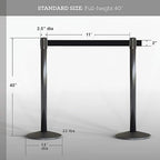 Qbuster Retractable Belt Barrier Post with 11 ft. Red Belt (Set of 2), Queue Safety Stanchions Barrier
