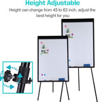2 Pack Whiteboard Easel 36" x 24" Height Adjustable, Magnetic Dry Erase Board with Tripod Stand, Portable Presentation Easel Includes Flip Chart Paper Pad (25 Sheets), Magnets & Eraser