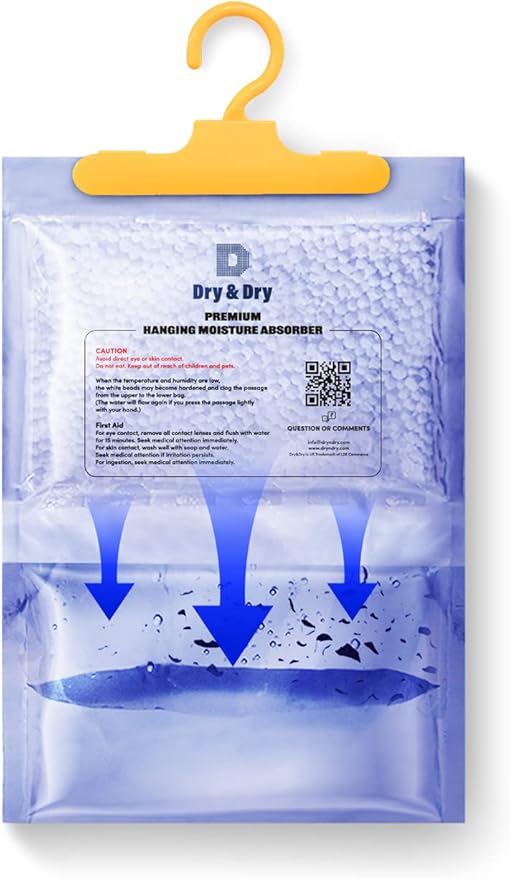 Dry & Dry 45 Packs [Net 14.1 Oz/Pack] Moisture Absorbers for Home, Basement & Bedroom - Small Dehumidifiers
