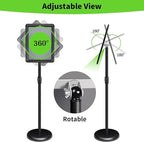 2Packs Adjustable Pedestal Sign Holder Stand 8.5''x11'', Floor Standing Poster Sign Stand for Vertical/Horizontal View Sign stand,Outdoor/Indoor Standing Sign Holders(Black, Round)