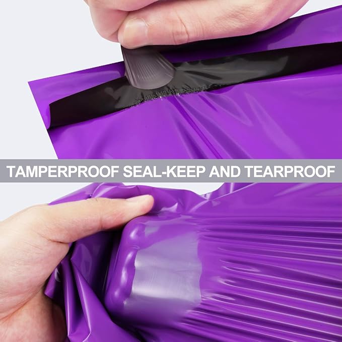 UCGOU Poly Mailers 10x13 Inch Purple 200 Pack Shipping Bags #4 Strong Mailing Envelopes Boutique Packaging Postal Self Seal Adhesive Waterproof and Tear Proof Small Business for Clothes Books