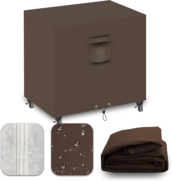 Heavy Duty Patio Furniture Covers Waterproof, 600D Outdoor Furniture Cover Waterproof for Sectional Sofa Couch, Outdoor Dining Table and Chair Set Covers 46''L x 25''W x 40''H, Brown